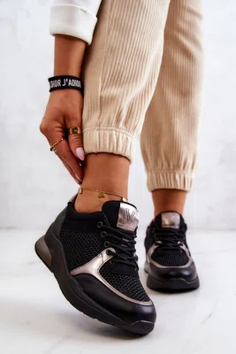 VINCEZA Módní sportovní obuv Dámské tenisky Black Danielle
