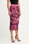 Sukně Versace Jeans Couture vínová barva, midi, pouzdrová, 79HAE806 JS500