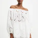 Halenka Answear.LAB dámská, bílá barva, vzorovaná