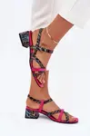 Dámské Kožené Sandály Na Podpatku S Pásky Maciejka