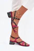 Dámské Kožené Sandály Na Podpatku S Pásky Maciejka