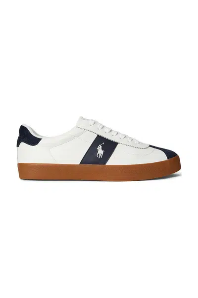 Kožené tenisky Polo Ralph Lauren Court Vlc Pp pánské, bílá barva, 816974111003