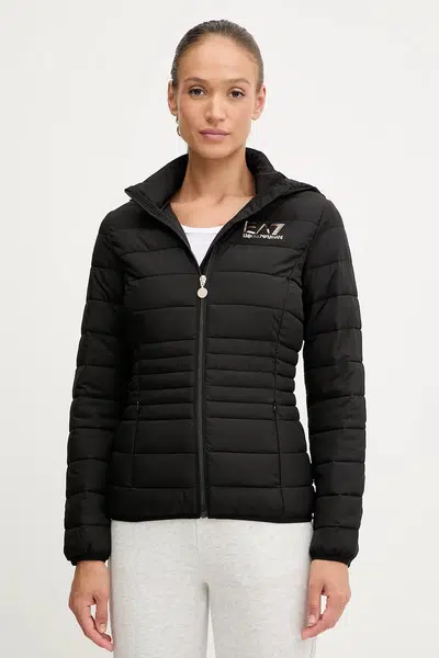 Bunda EA7 Emporio Armani dámská, černá barva, přechodná