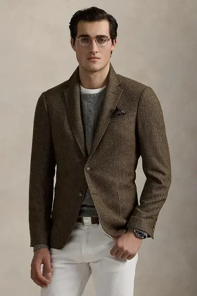 Sako Polo Ralph Lauren pánské, hnědá barva, 715966592