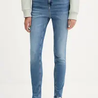 Džíny Tommy Jeans Nora dámské, modrá barva, DW0DW19255