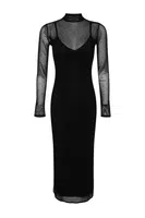 Trendyol Limited Edition Black Shiny Stone Tulle Dress