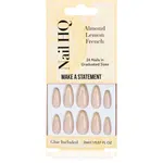 Nail HQ Almond Lemon French umělé nehty s lepidlem 24 ks