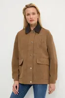 Bunda Answear.LAB hnědá barva, přechodná, oversize