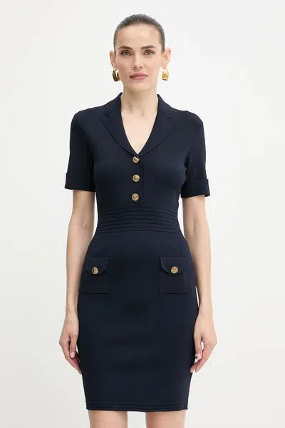 Šaty Guess FELICITY tmavomodrá barva, mini, přiléhavé, W5YK29 Z0130