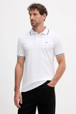 Polo tričko Emporio Armani pánské, bílá barva, 8N1FB4 1JPTZ