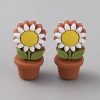 Sunflower Flowerpot Food Grade Eco-Friendly Silicone Beads