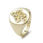 Brass with Cubic Zirconia Adjustable Rings