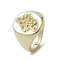 Brass with Cubic Zirconia Adjustable Rings