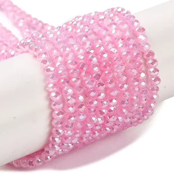 Baking Electroplate Glass Beads Strands