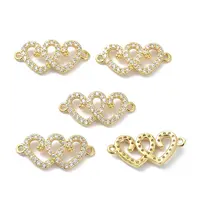 Eco-Friendly Brass Clear Cubic Zirconia Links Connectors