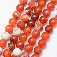 Natural Fire Crackle Agate Bead Strands