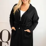 Kesi Dámská bavlněná mikina Plus Size s kapucí a kapsami černá