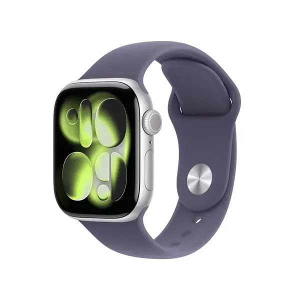 Apple Watch S11 - 42mm Sport Band stříbrné/mlžně fialové S/M