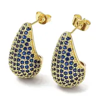 Cubic Zirconia Teardrop Stud Earrings