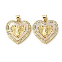 Brass Micro Pave Cubic Zirconia Pendants