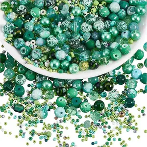 2 Bag Glass Round Beads Set