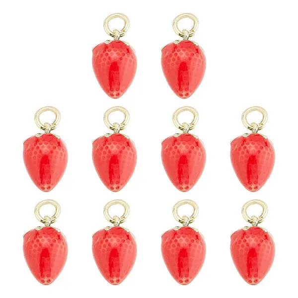 10Pcs Brass Enamel Charms