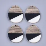 Tri-color Resin & Walnut Wood Pendants