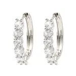 Brass Micro Pave Cubic Zirconia Hoop Earrings