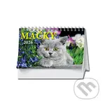 Stolový kalendár Mačky 2026 (riadkový, slovenské menné kalendárium)