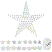 160Pcs 16 Styles Transparent Acrylic Beads and 1 Roll Elastic Crystal Thread