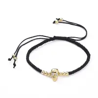 Skull Adjustable Brass Nylon Thread Braided Bracelets