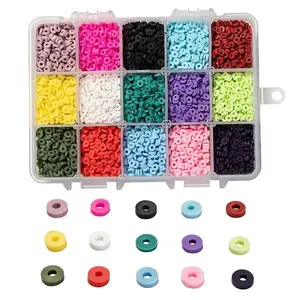 15 Colors Handmade Polymer Clay Beads