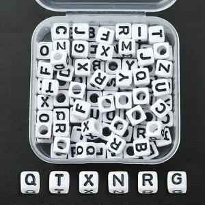 Acrylic Horizontal Hole Letter Beads