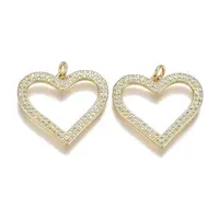 Brass Micro Pave Clear Cubic Zirconia Pendants