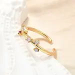 Brass Micro Pave Cubic Zirconia Cuff Rings for Women