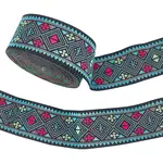 Ethnic Style Rhombus Pattern Polyester Ribbon
