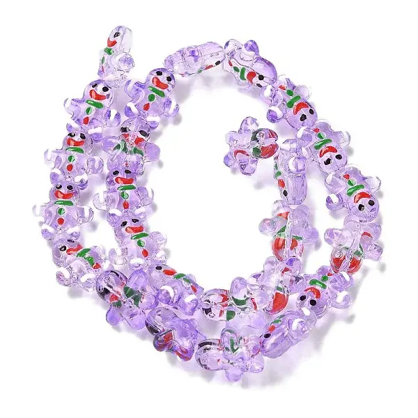 Christmas Transparent Glass Beads Strands