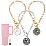 Flat Round with Letter Alloy Enamel Wine Glass Charms