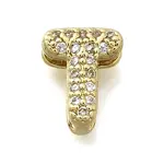 Brass Micro Pave Cubic Zirconia Letter Multi-Strand Links