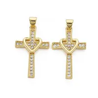 Brass Micro Pave Cubic Zirconia Pendants