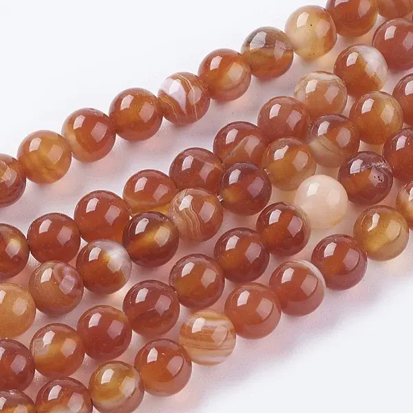 Natural Striped Agate/Banded Agate Beads Strands