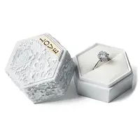 Embossed Hexagon Plastic Rings Storage Boxes