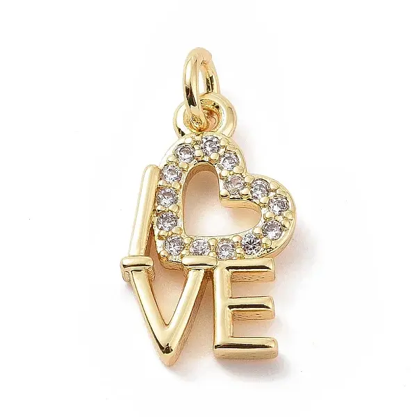 Brass Micro Pave Cubic Zirconia Pendants