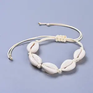 Adjustable Cowrie Shell Braided Bead Bracelets