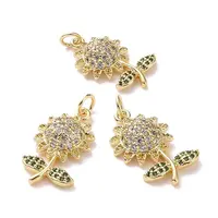 Brass Micro Pave Cubic Zirconia Pendants