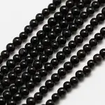 Natural Black Onyx Round Bead Strands