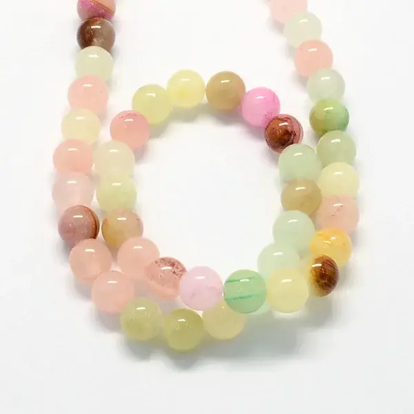 Natural Dyed Green Jade Gemstone Bead Strands