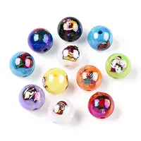Christmas Theme AB Plating Opaque Acrylic Beads