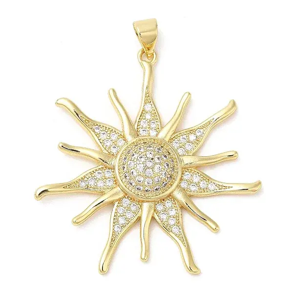 Brass Micro Pave Cubic Zirconia Pendants