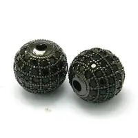 Brass Cubic Zirconia Beads